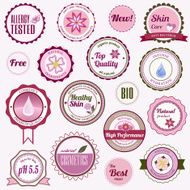 Set of cosmetic badges labels and stickers