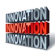 3d red word Innovation