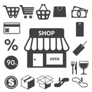 shopping icons set N61