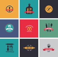 Collection of vintage bakery and cafe labels N2