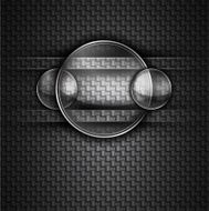 Transparent glass circles on black