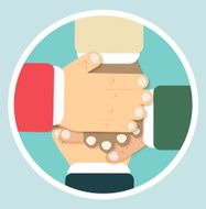 Hands team in flat design