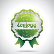 Ecology Product Labels Illustration with shiny styled design