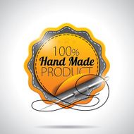 Hand Made Product Labels Illustration with shiny styled design