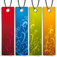 Price tags with floral elements