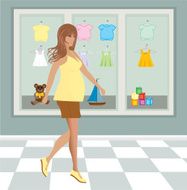 Pregnant Mall Walker