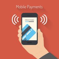 Processing of mobile payments illustration