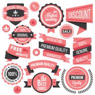 Creative vector badges labels and ribbons set