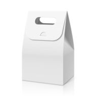 White blank hand cake bread packaging paper bag