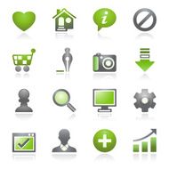 Basic web icons Gray and green series