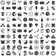 set of 100 general various icons for your use eps10 N2