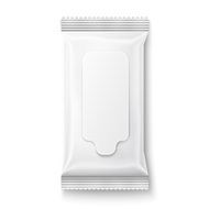 White wet wipes package with flap