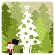 Santa Claus and xmas tree
