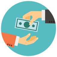 hand giving money illustration