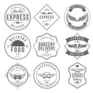 Express Delivery Label and Badges Design elements Vector N4