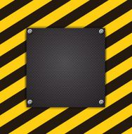 Empty black shelve on metal background with lights Vector illustration