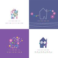 house symbol collection - family life happy neighborhood housewarming