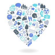 Medical Heart Shape Icon Set