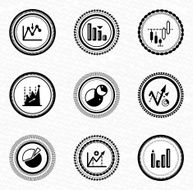 Vector business statistics labels