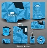 Stationery design blue N2