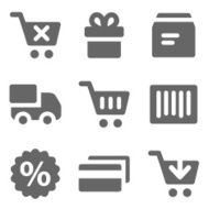 Shopping web icons grey solid series