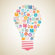 Internet shopping creative light bulb