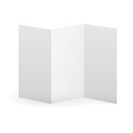 Blank vector white tri fold brochure template