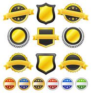 Blank Black and Gold Badges Collection N3