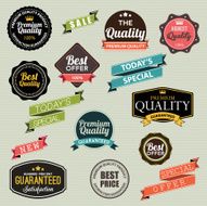Set of vector stickers and ribbons N19