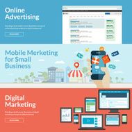 Set of flat design concepts for marketing