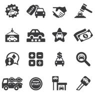 Car Dealership Silhouette icons