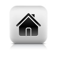 House sign black pictogram rounded square icon web internet button