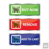 Set of modern e-commerce buttons and icons