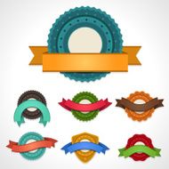 Set of vector labels badges and ribbons