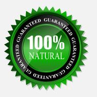 100 natural green label isolated on white vector illustration N14