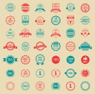 Vector Colored Vintage Badges and Labels