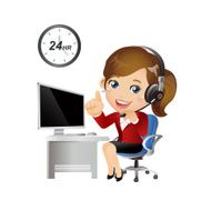 People Set - Business Businesswomen Customer support with headphones N2