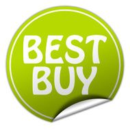 BEST BUY round green sticker on white background