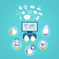 Flat design concept of computer and internet services N2