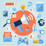 Flat design digital marketing concept N7