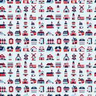 seamless retro house pattern