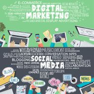Flat design concepts for digital marketing and social media