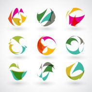 set of abstract color sign shape