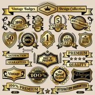 Custom Vintage Quality Black &amp; Gold Banners Badges and Symbols