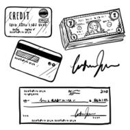 Personal finance objects vector sketch N2
