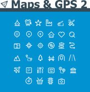 Maps and navigation icon set N2