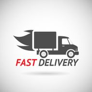 Fast Delivery Symbol Shipping Truck Silhouette Icon Design Template Vector N3