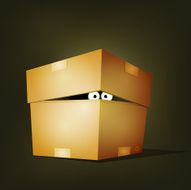 Creature Inside Birthday Cardboard Box