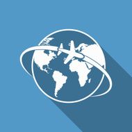 plane around the world icon