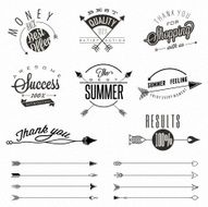 Business symbols and hipster arrows collection